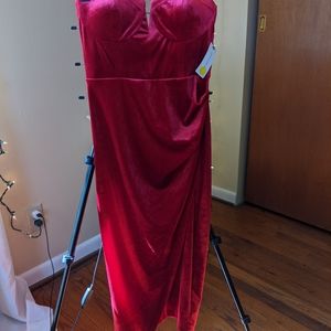 Anthropologie Yumi Kim Red Velour Tight Middy